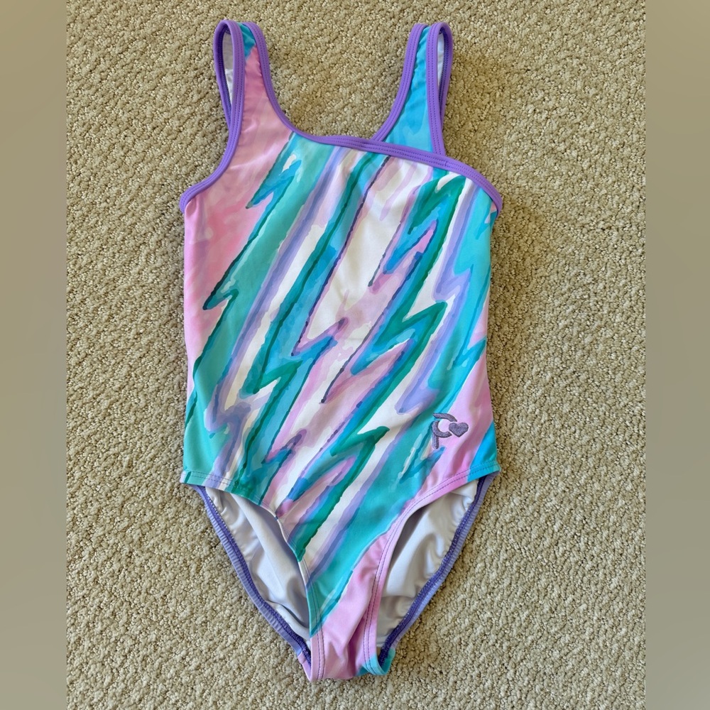 Size Med Gymnastics Plum Leotard with Cut Out Back